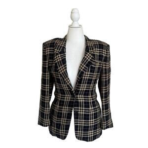 Vintage Blazer, Collections by Michelle Stuart, Lined, Plaid, Womens Size 6